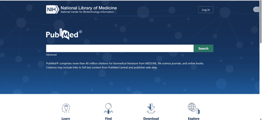 البحث عن أول مصطلح طبي باستخدام قاعدة بيانات MeSH في موقع ببمد (PubMed) 