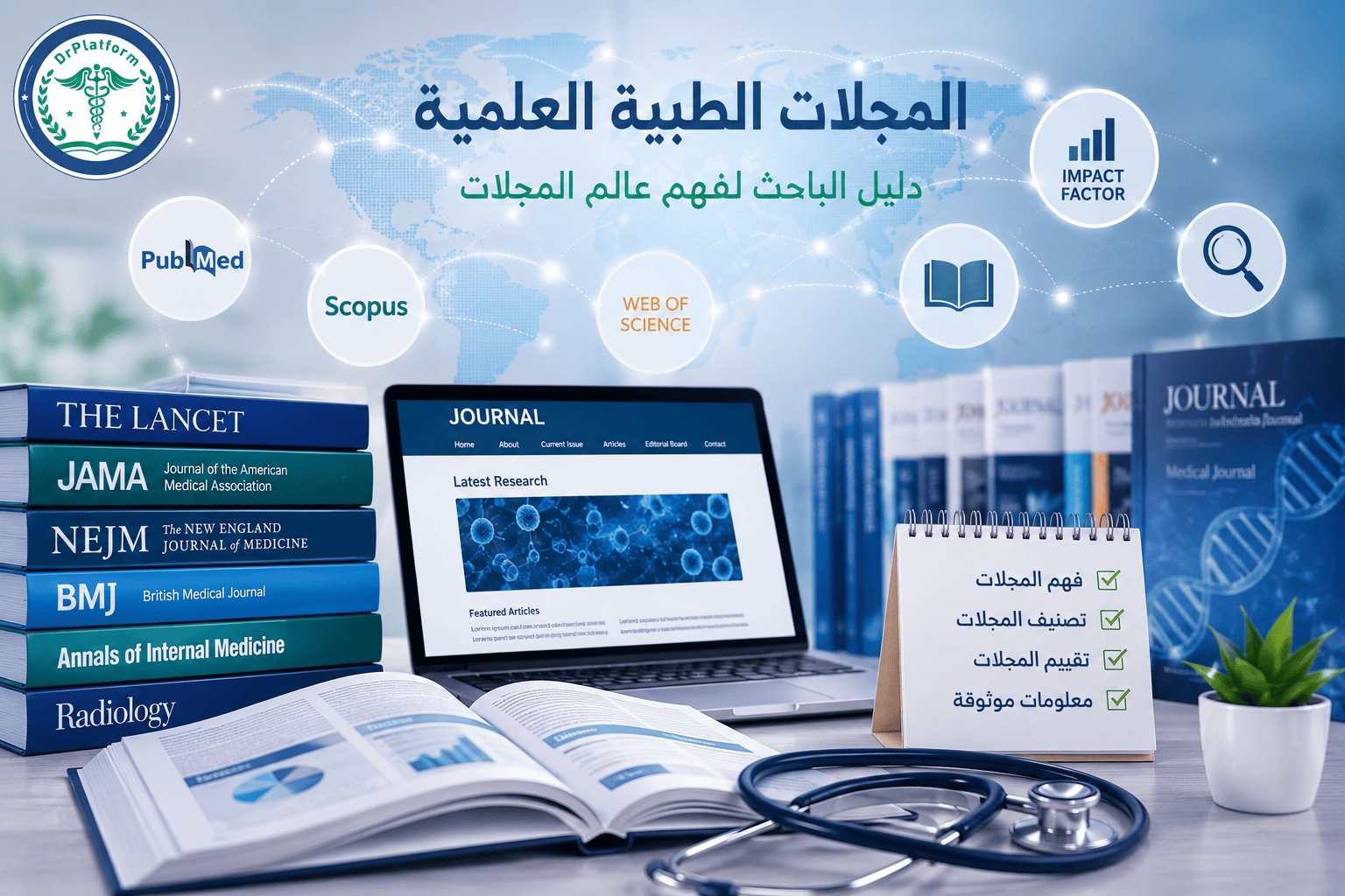 المجلات الطبية العلمية ودور النشر والفهرسة والتصنيف في البحث العلمي